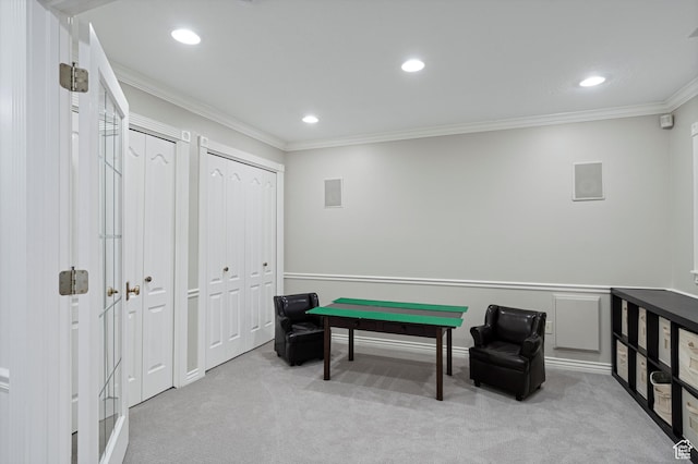 5040 S 1450 E, Ogden, UT 84403 - sitting room featuring carpet, recessed lighting, and ornamental molding