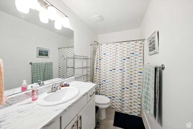 15104 S Halter Way, Bluffdale, UT 84065 - full bath with vanity, tile patterned flooring, and a shower with shower curtain