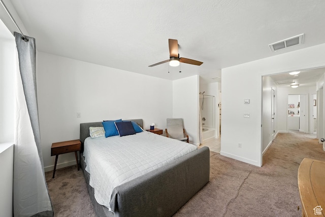 15104 S Halter Way, Bluffdale, UT 84065 - bedroom featuring carpet floors, attic access, a ceiling fan, and ensuite bath