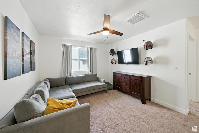 15104 S Halter Way, Bluffdale, UT 84065 - living room featuring light colored carpet and ceiling fan