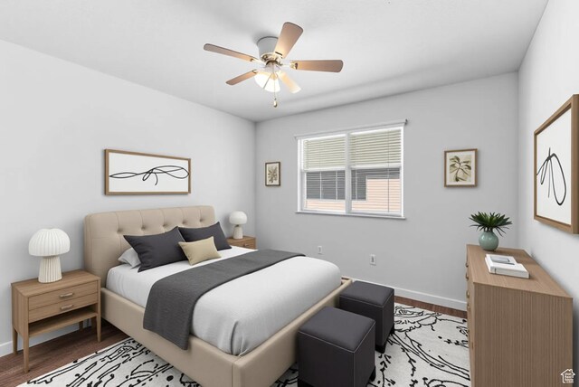 15218 S Tack Way, Bluffdale, UT 84065 - bedroom with light wood-type flooring and a ceiling fan