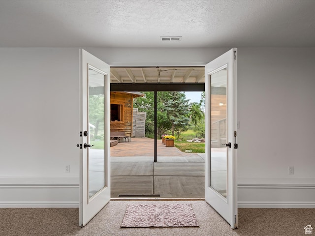 4829 E Patio Springs Cir N, Eden, UT 84310 - doorway to outside featuring french doors and carpet floors