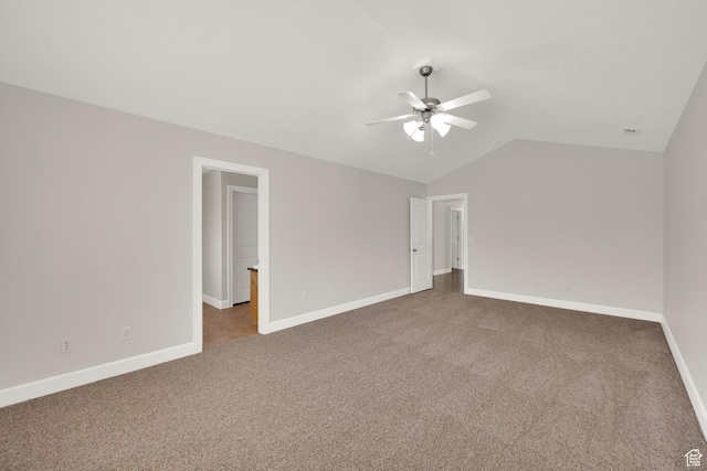 602 E Wyngate Pointe Ln S, Draper, UT 84020 - carpeted spare room with ceiling fan and vaulted ceiling