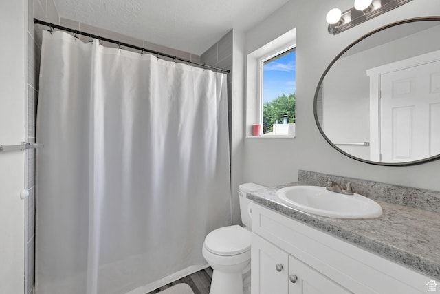 6337 S Coybrook Dr, Taylorsville, UT 84129 - full bathroom with vanity, a shower with curtain, and a textured ceiling