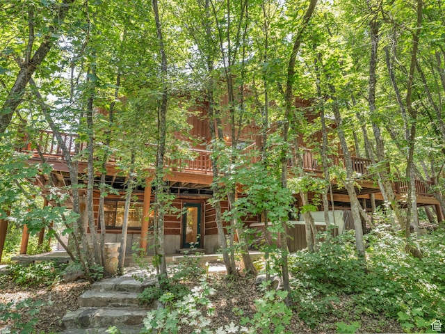 8998 Timphaven Rd, Sundance, UT 84604 - view of front of home featuring a wooden deck