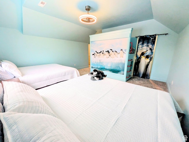 251 N Summit Dr, Beaver, UT 84713 - carpeted bedroom featuring vaulted ceiling