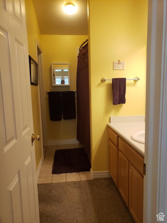 62 S 100 E, Kaysville, UT 84037 - full bathroom with vanity, tile patterned floors, and a shower with shower curtain