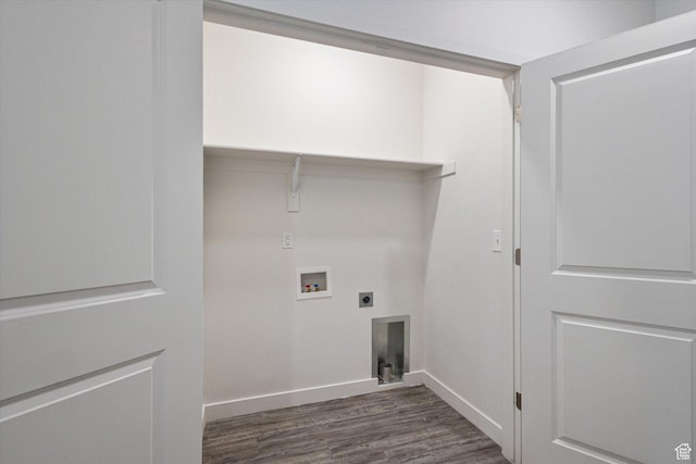 1011 W Lapis Fields Way S, Bluffdale, UT 84065 - laundry room with electric dryer hookup, dark wood-style flooring, and washer hookup