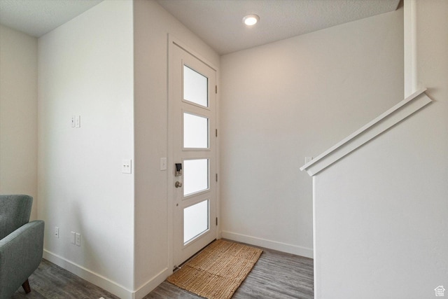 1011 W Lapis Fields Way S, Bluffdale, UT 84065 - entryway featuring wood finished floors and recessed lighting