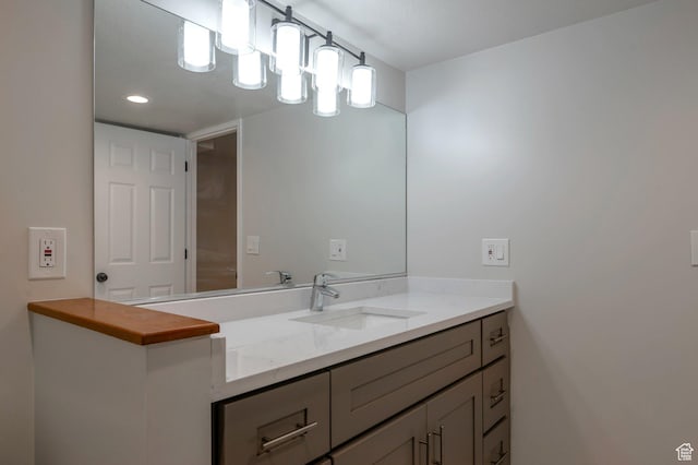 8483 S Terrace Dr, Sandy, UT 84093 - bathroom featuring vanity and recessed lighting