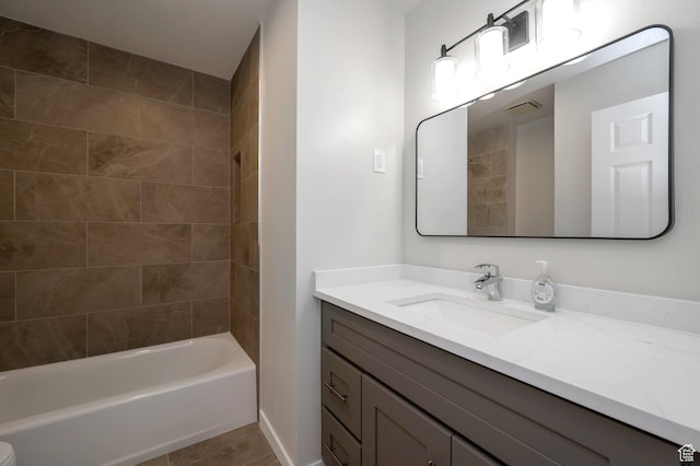 8483 S Terrace Dr, Sandy, UT 84093 - bathroom with vanity, tile patterned flooring, and shower / bath combination