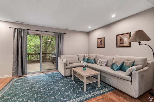 5398 S Tonalea Dr, Salt Lake City, UT 84107 - living area with wood finished floors and recessed lighting