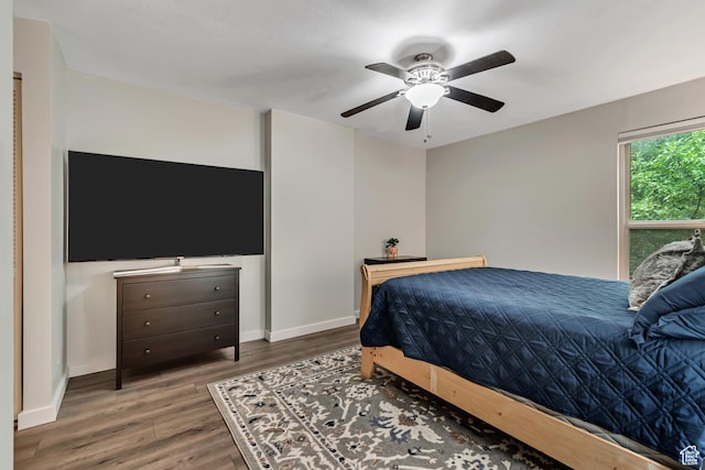 5398 S Tonalea Dr, Salt Lake City, UT 84107 - bedroom with wood finished floors and a ceiling fan