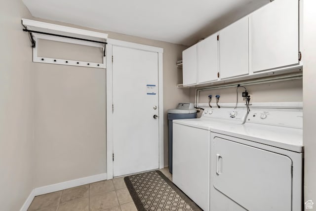 5398 S Tonalea Dr, Salt Lake City, UT 84107 - laundry room featuring cabinet space, washing machine and clothes dryer, and light tile patterned flooring