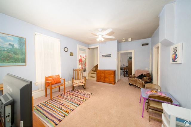 742 N 300 E, Logan, UT 84321 - sitting room with carpet floors and ceiling fan