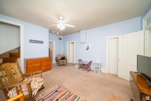 742 N 300 E, Logan, UT 84321 - sitting room featuring ceiling fan and carpet floors