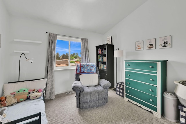 2221 W Davenshire Ln, Taylorsville, UT 84129 - sitting room with carpet and vaulted ceiling