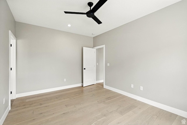 3127 W 2350 S, Cedar City, UT 84720 - unfurnished bedroom featuring light wood finished floors, recessed lighting, and ceiling fan