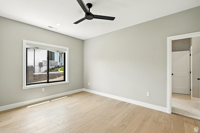 3127 W 2350 S, Cedar City, UT 84720 - empty room featuring a ceiling fan, light wood-type flooring, and recessed lighting