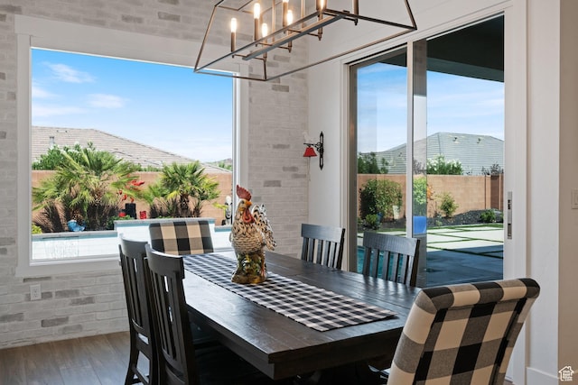 2616 S 3210 E, St George, UT 84790 - dining space with wood finished floors and a chandelier