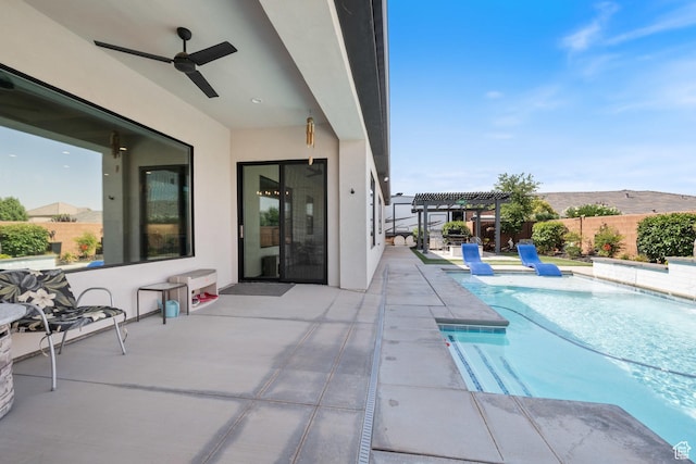 2616 S 3210 E, St George, UT 84790 - view of swimming pool with a patio area, a pergola, and a ceiling fan