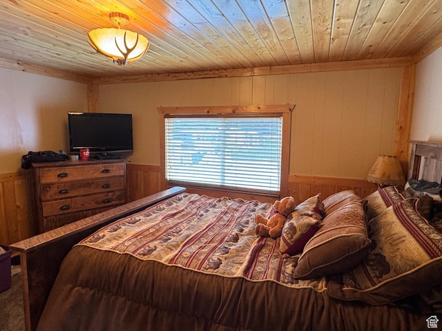 738 E Vanessa Ln Unit 386, Garden City, UT 84028 - bedroom featuring wooden walls, wooden ceiling, and wainscoting