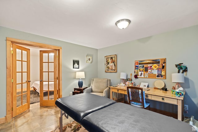 986 E 2290 N, Monroe, UT 84754 - bedroom with french doors and light tile patterned flooring