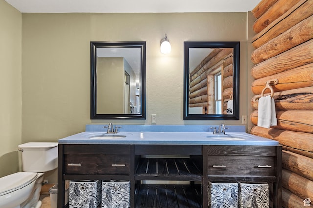 986 E 2290 N, Monroe, UT 84754 - full bathroom with rustic walls and double vanity