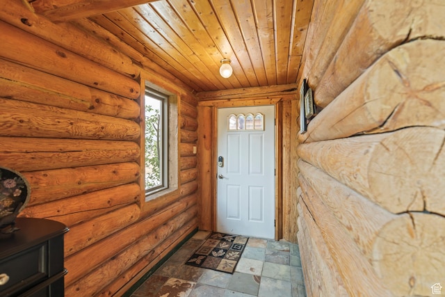 986 E 2290 N, Monroe, UT 84754 - doorway with stone finish floors and wooden ceiling