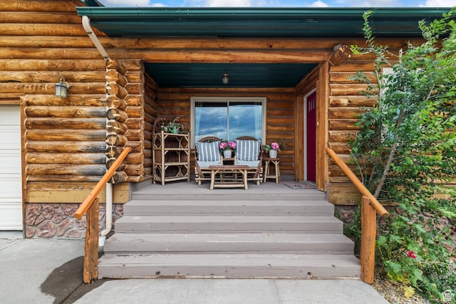 986 E 2290 N, Monroe, UT 84754 - entrance to property with log exterior