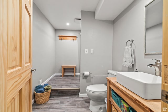 986 E 2290 N, Monroe, UT 84754 - bathroom with vanity, recessed lighting, and wood finished floors