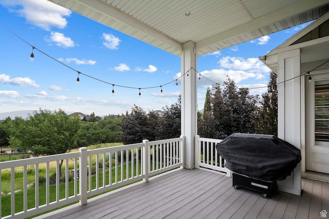 5843 W Wildflower Ln, Highland, UT 84003 - wooden terrace with grilling area