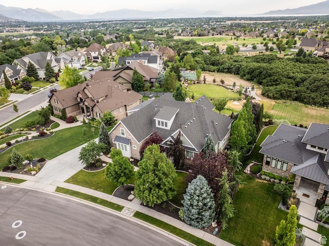 5843 W Wildflower Ln, Highland, UT 84003 - aerial view of residential area featuring mountains