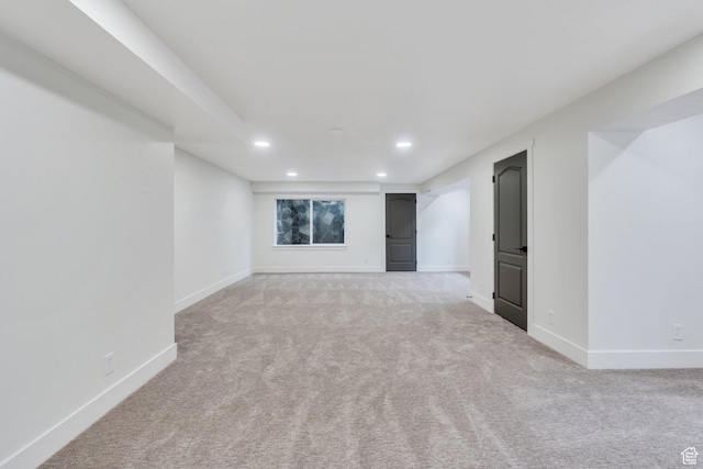 12060 S Lampton Dr W, Riverton, UT 84065 - spare room featuring light carpet and recessed lighting