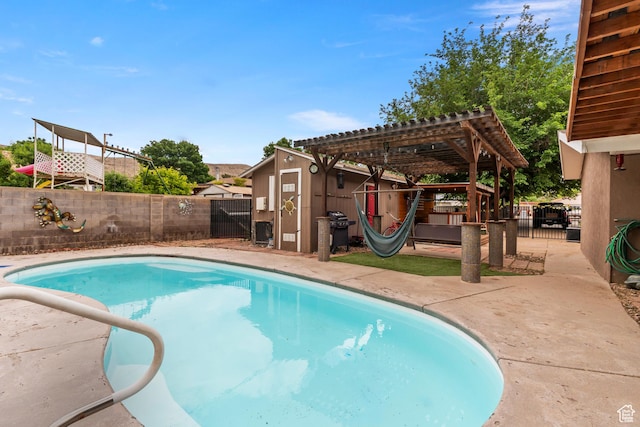 283 S 400 W, Hurricane, UT 84737 - view of swimming pool featuring a pergola, a fenced backyard, and a patio