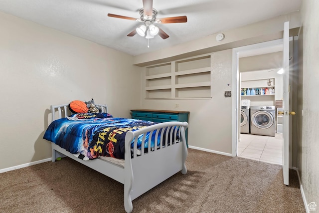 283 S 400 W, Hurricane, UT 84737 - bedroom featuring washing machine and dryer, carpet floors, and ceiling fan