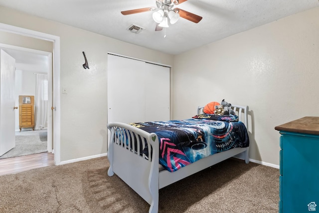 283 S 400 W, Hurricane, UT 84737 - bedroom featuring carpet, a closet, and a ceiling fan