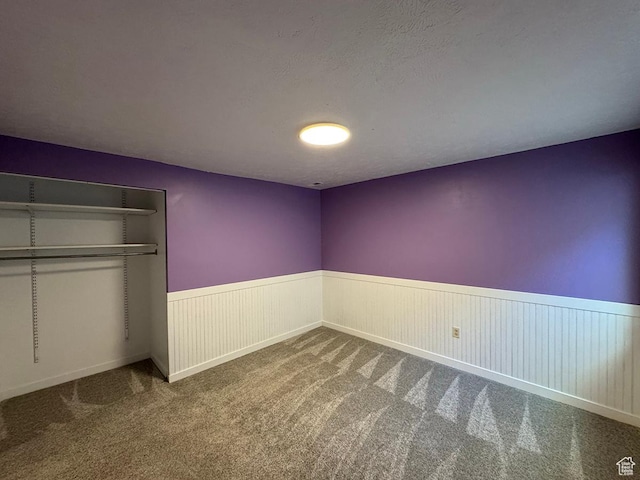 34840 N 10265 E, Fairview, UT 84629 - unfurnished bedroom with a wainscoted wall, carpet flooring, and a closet