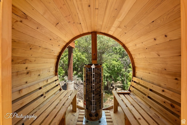 503 S Cottonwood Dr, Brookside, UT 84782 - relaxing sauna / steam room featuring wood walls, wood ceiling, and wood-type flooring