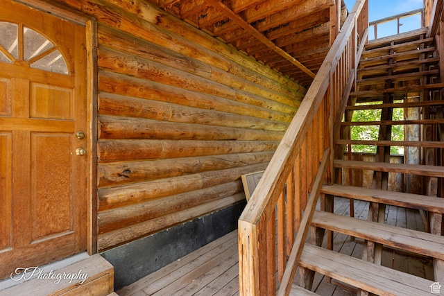503 S Cottonwood Dr, Brookside, UT 84782 - property entrance with log siding