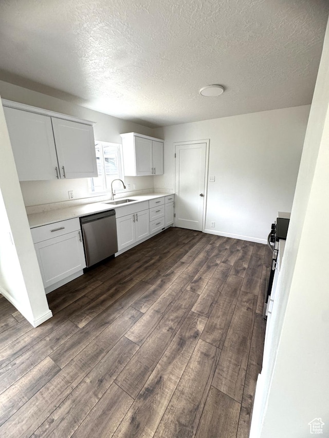 434 W Alta View Dr S, Midvale, UT 84047 - kitchen featuring dishwasher, dark wood finished floors, a textured ceiling, light countertops, and range with gas stovetop