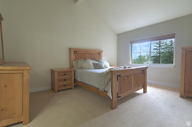 5133 N Cove Canyon Dr Unit 200, Park City, UT 84098 - bedroom featuring light colored carpet and vaulted ceiling