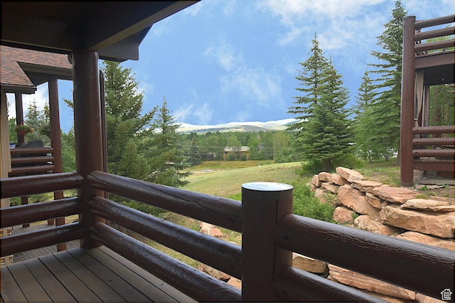 5133 N Cove Canyon Dr Unit 200, Park City, UT 84098 - wooden deck featuring a mountain view