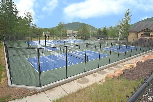 5133 N Cove Canyon Dr Unit 200, Park City, UT 84098 - view of tennis court featuring a mountain view and community basketball court
