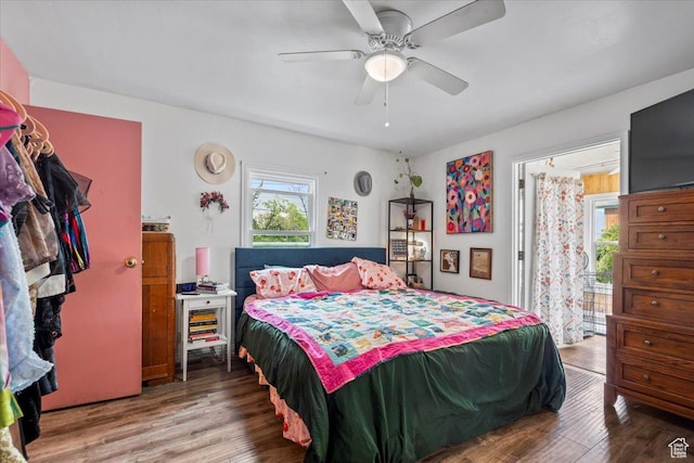 670 E 400 S, Payson, UT 84651 - bedroom with wood finished floors and a ceiling fan