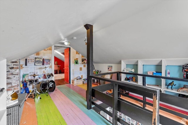 670 E 400 S, Payson, UT 84651 - recreation room with hardwood / wood-style floors and lofted ceiling