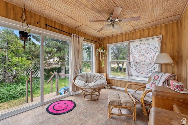 670 E 400 S, Payson, UT 84651 - sunroom featuring wood ceiling and wood walls
