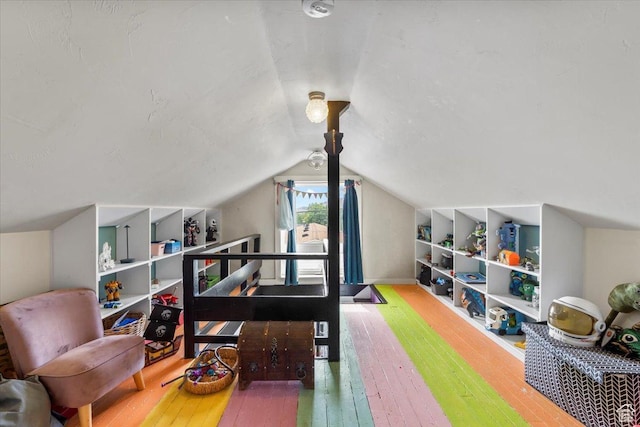 670 E 400 S, Payson, UT 84651 - home office with wood-type flooring, built in shelves, and vaulted ceiling