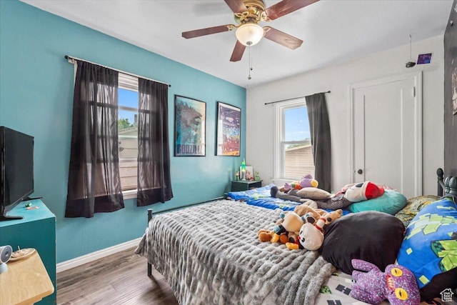 670 E 400 S, Payson, UT 84651 - bedroom featuring wood finished floors and a ceiling fan