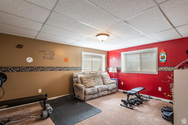 576 Mayo Dr N, Tooele, UT 84074 - exercise area with a drop ceiling and carpet
